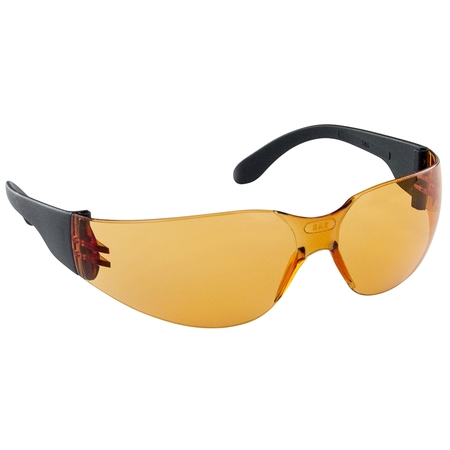 SAS SURVIVAL AIR SYS Nsx Black Temple High-Impact Poly Orange Lens Safe Glasses 5342